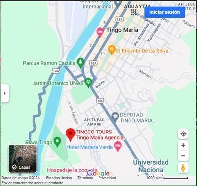 Mapa de domicilio legal de Tincco Tours Tingo María